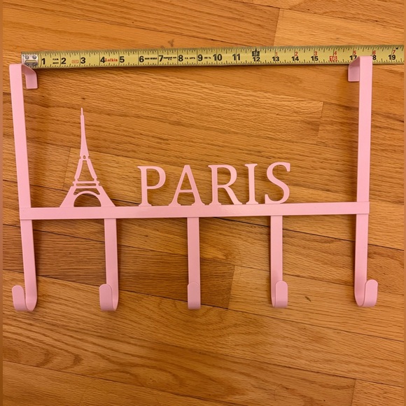Pink Paris Wall Hook Rack - Picture 2 of 3